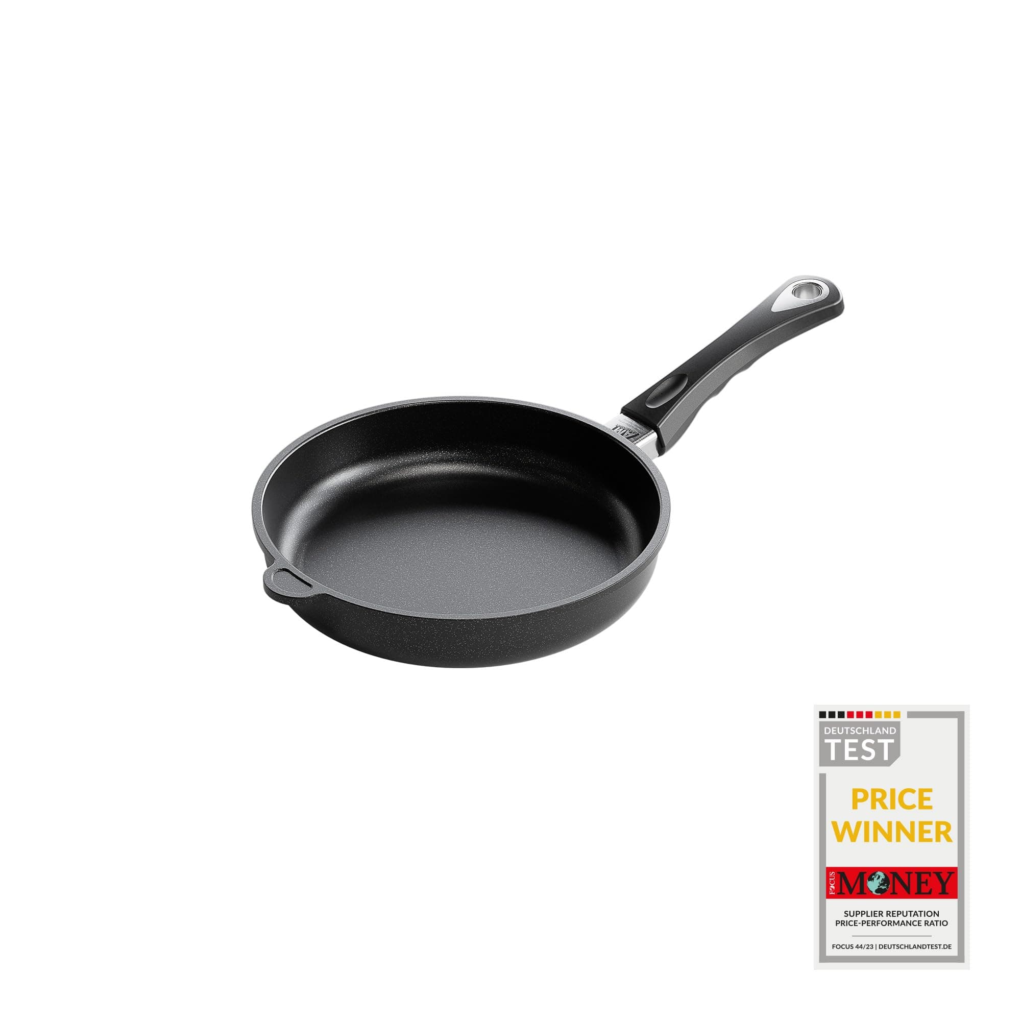 AMT Gastroguss Frying Pan, 9.5 inch diameter, 2 inch deep, Die-Cast Aluminum Skillet, Non-Induction Stovetop