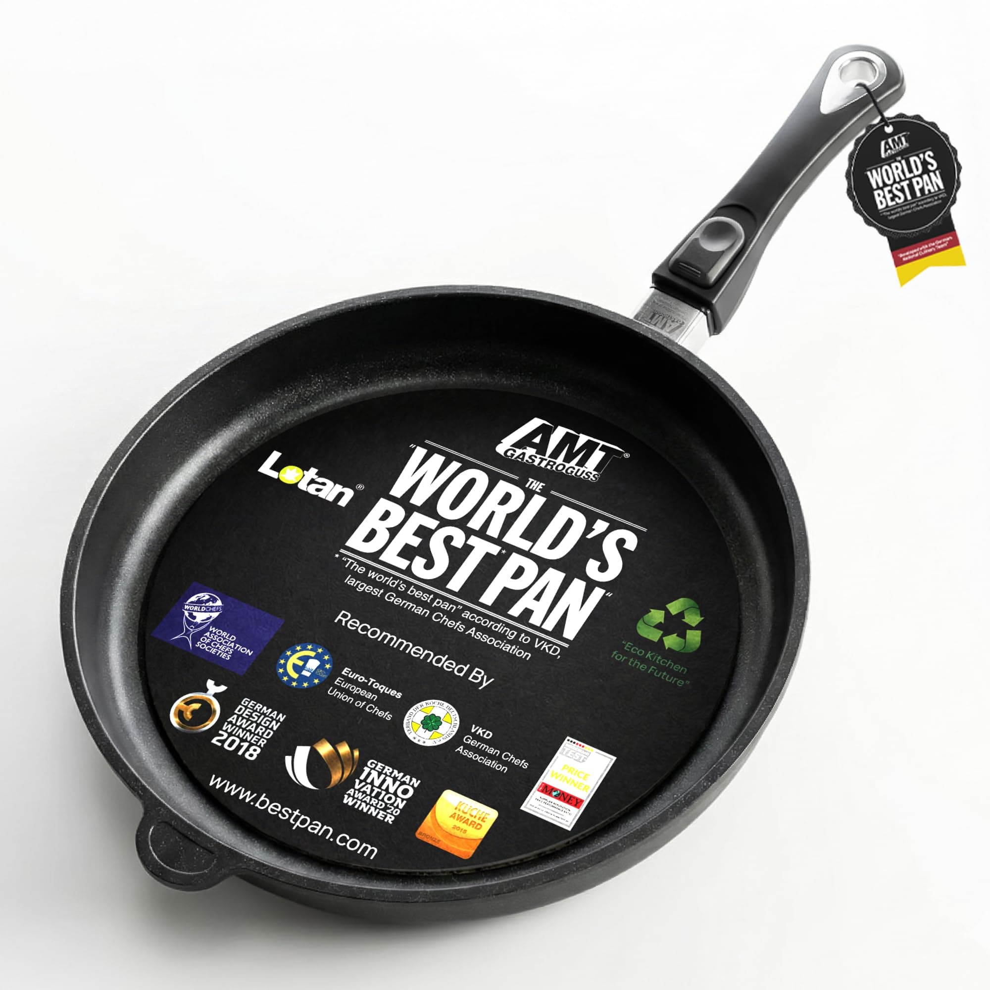 AMT Gastroguss Frying Pan Induction, 11 inch, 2 inch deep, Die-Cast Aluminum Skillet, Induction Stovetop